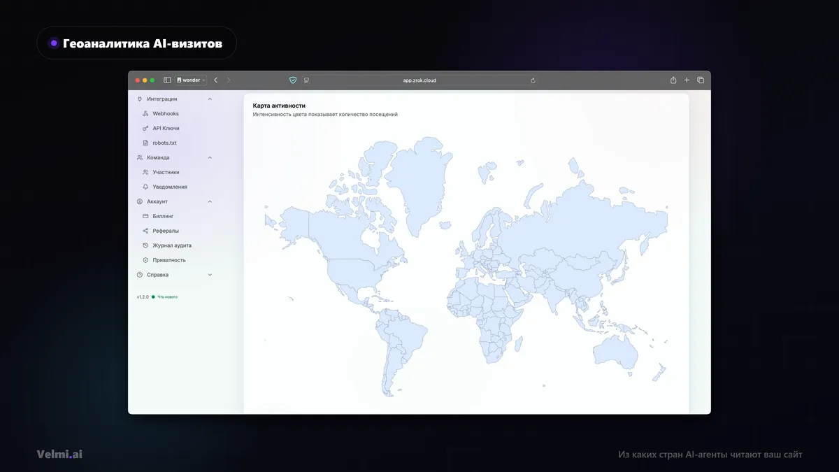 Геоаналитика AI-визитов в Zrok Cloud